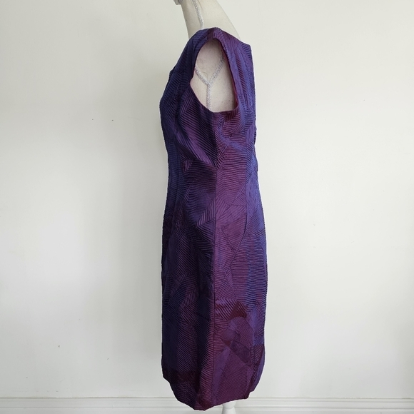 Pentimento Purple Iridescent Crinkle Sheath Dress - Picture 4 of 10
